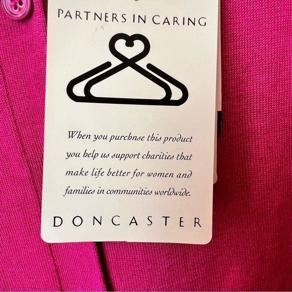 $245 Doncaster VTG Women’s Cardigan Sweater Crop Open Back Pink Size XLM NWT NEW - Picture 6 of 8